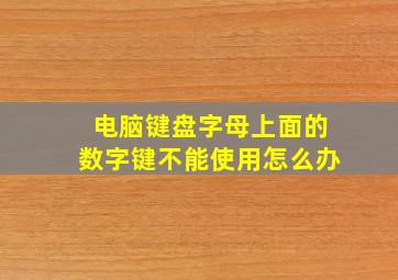 电脑键盘字母上面的数字键不能使用怎么办