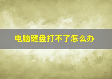 电脑键盘打不了怎么办