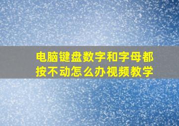 电脑键盘数字和字母都按不动怎么办视频教学