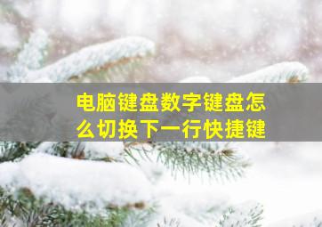 电脑键盘数字键盘怎么切换下一行快捷键