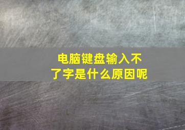 电脑键盘输入不了字是什么原因呢