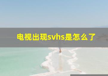 电视出现svhs是怎么了