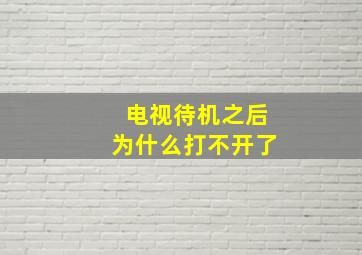 电视待机之后为什么打不开了