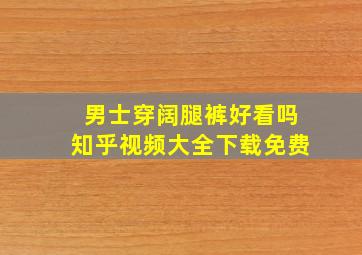 男士穿阔腿裤好看吗知乎视频大全下载免费