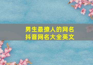 男生最撩人的网名抖音网名大全英文