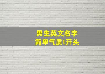 男生英文名字简单气质t开头