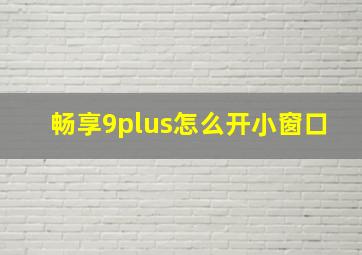 畅享9plus怎么开小窗口