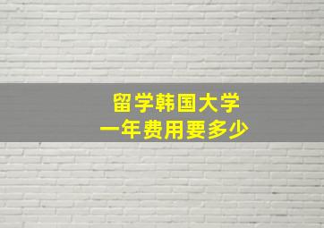 留学韩国大学一年费用要多少