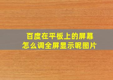 百度在平板上的屏幕怎么调全屏显示呢图片