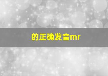 的正确发音mr