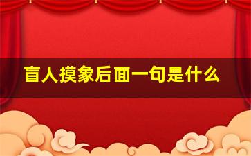 盲人摸象后面一句是什么