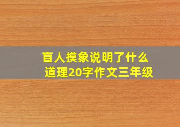 盲人摸象说明了什么道理20字作文三年级