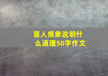 盲人摸象说明什么道理50字作文