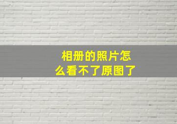 相册的照片怎么看不了原图了