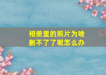 相册里的照片为啥删不了了呢怎么办