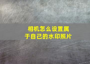 相机怎么设置属于自己的水印照片