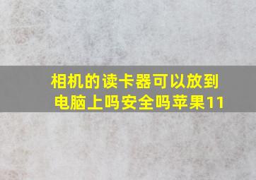 相机的读卡器可以放到电脑上吗安全吗苹果11