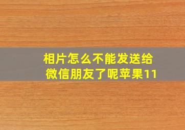 相片怎么不能发送给微信朋友了呢苹果11