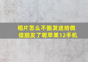 相片怎么不能发送给微信朋友了呢苹果12手机