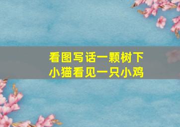 看图写话一颗树下小猫看见一只小鸡