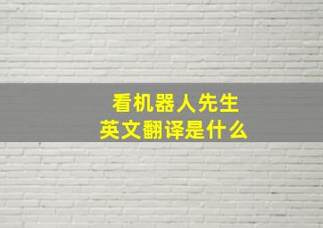 看机器人先生英文翻译是什么