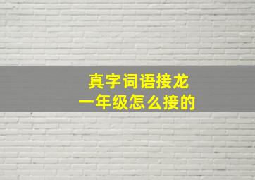 真字词语接龙一年级怎么接的