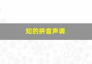 知的拼音声调