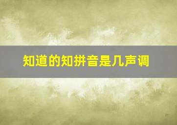 知道的知拼音是几声调