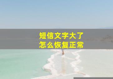 短信文字大了怎么恢复正常