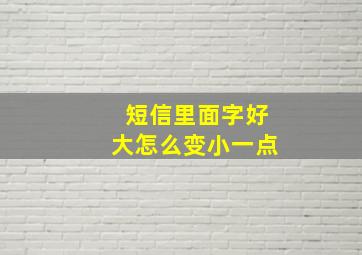 短信里面字好大怎么变小一点