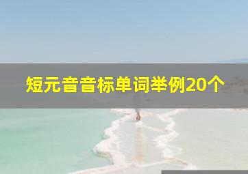 短元音音标单词举例20个