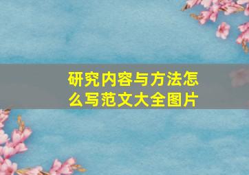 研究内容与方法怎么写范文大全图片