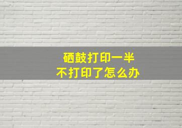 硒鼓打印一半不打印了怎么办