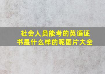 社会人员能考的英语证书是什么样的呢图片大全