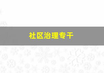 社区治理专干