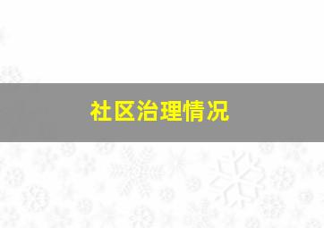 社区治理情况