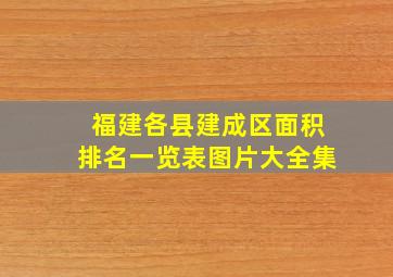 福建各县建成区面积排名一览表图片大全集