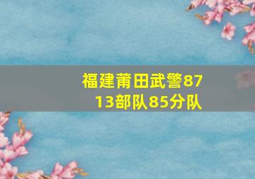 福建莆田武警8713部队85分队