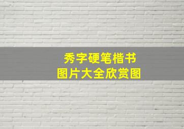 秀字硬笔楷书图片大全欣赏图