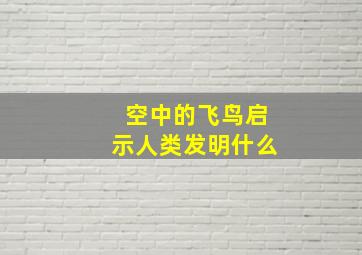 空中的飞鸟启示人类发明什么