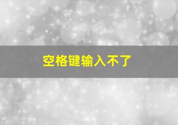 空格键输入不了