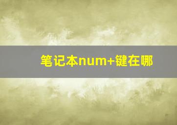 笔记本num+键在哪