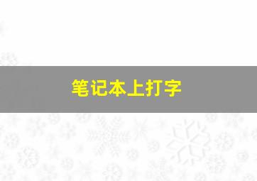 笔记本上打字