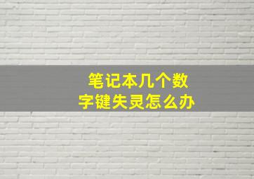 笔记本几个数字键失灵怎么办