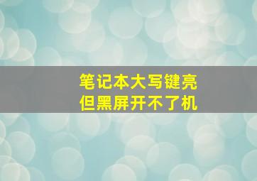 笔记本大写键亮但黑屏开不了机