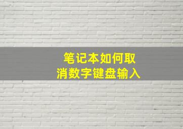 笔记本如何取消数字键盘输入