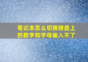 笔记本怎么切换键盘上的数字和字母输入不了