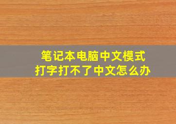 笔记本电脑中文模式打字打不了中文怎么办