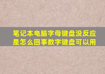 笔记本电脑字母键盘没反应是怎么回事数字键盘可以用