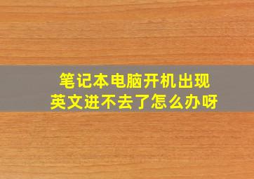 笔记本电脑开机出现英文进不去了怎么办呀